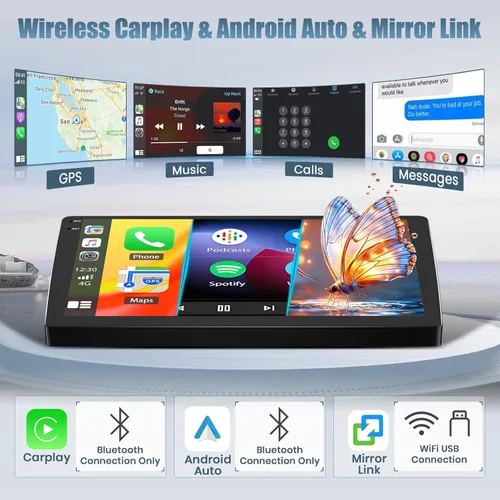 Vista 4 de 4+64G Android 15 Radio de coche para KIA Forte Cerato K3 2013-2018 unidad principal 9" Touchscreen for Forte Car Stereo, Wireless CarPlay/Android