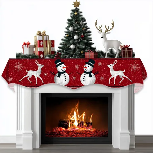 Vista 20 de BVBOX Bufanda Decorativa para Repisa de Chimenea Navideña, Cubierta Corredor para Repisa de Chimenea de Navidad e Invierno