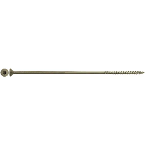 Vista 275 de 8 x 1 revestimiento exterior recubierto de bronce, tornillo de madera multiusos compatible con ACQ, cabeza plana Torx/Star Drive de 1 libra, 288