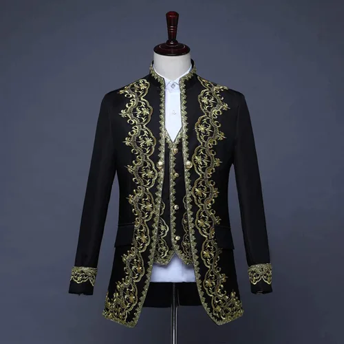 Vista 3 de Abrigo steampunk para hombre, chaqueta gótica victoriana, uniforme de Halloween, estilo vintage