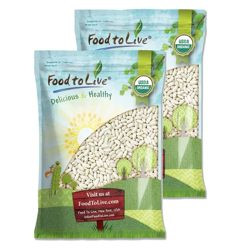 Vista 8 de Food to Live Frijoles Cannellini orgánicos, 1 libra, sin OMG, frijoles blancos secos, germinables, veganos, kosher, a granel. Necesita remojo