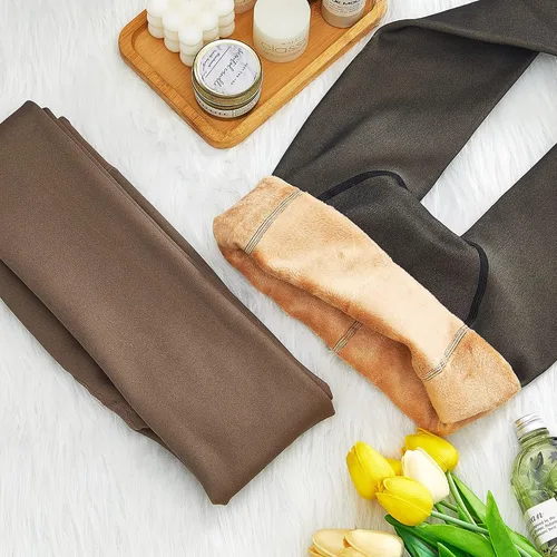 Vista 8 de Geyoga 2 pares de medias con forro polar para mujer, leggings falsos translúcidos para invierno, cálidos, gruesos, pantalones térmicos, medias