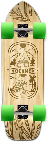 Vista 20 de Yocaher Earth Series - Patinetas completas Longboard con BlackWidow Premium 80A Grip Tape Aluminio Truck ABEC-9 Rodamiento 2.756 in Ruedas