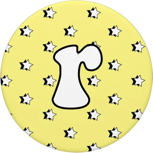 Vista 3 de PopSockets Intercambiable PopGrip - Figura decorativa con estrellas y letra R, color amarillo