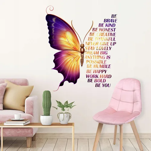Vista 8 de Calcomanías de pared inspiradoras grandes y coloridas, calcomanías de vinilo con frases motivacionales y frases positivas para niños, niñas, aula