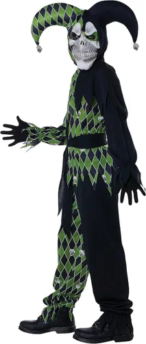 Vista 2 de Child Green Scary Jester Costume