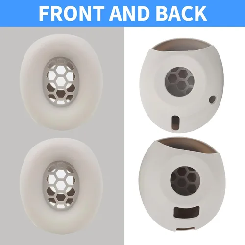 Vista 6 de Adhiper Fundas de silicona para los oídos para auriculares inalámbricos Beats Studio Pro, accesorios mejorados para auriculares Studio Pro con Beige