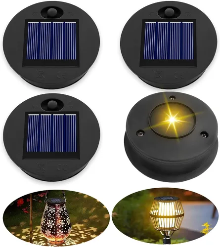 Vista 11 de Paquete de 4 piezas de repuesto de luz solar IP44, tamaño superior 3.15 Negro