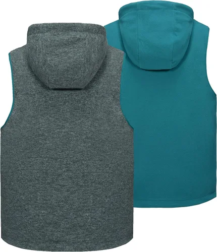 Vista 33 de Little Donkey Andy Chaleco de forro polar reversible para hombre, ligero, cálido, sin mangas, con capucha, para senderismo, caminar, viajar