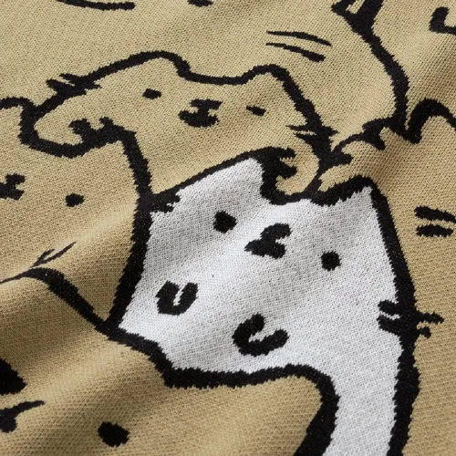 Vista 8 de Suéteres de gato de gran tamaño para hombre, cuello redondo, manga larga, de algodón, lindos suéteres