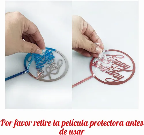 Vista 5 de 40 piezas de decoración de pastel de cumpleaños de acrílico para cupcakes, una serie de suministros de pastel de cumpleaños, decoración de 10