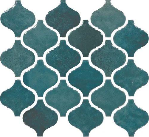Vista 4 de Daltile Mesmerist - Mosaico arábigo de cerámica de 11 x 12 pulgadas en brillo místico (10 unidades por caja) (7.4 pies cuadrados por caja)