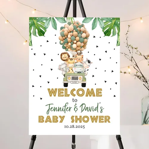 Vista 25 de Señal de Bienvenida Personalizada para Baby Shower de Niño, Señal de Baby Shower Niño, Decoraciones de Baby Shower Azul Boho de Oso Sol, Aquí Viene