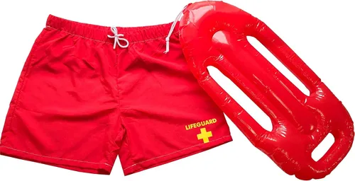 Vista 8 de Conjunto de pantalones cortos de natación para soltero, broma, color rojo