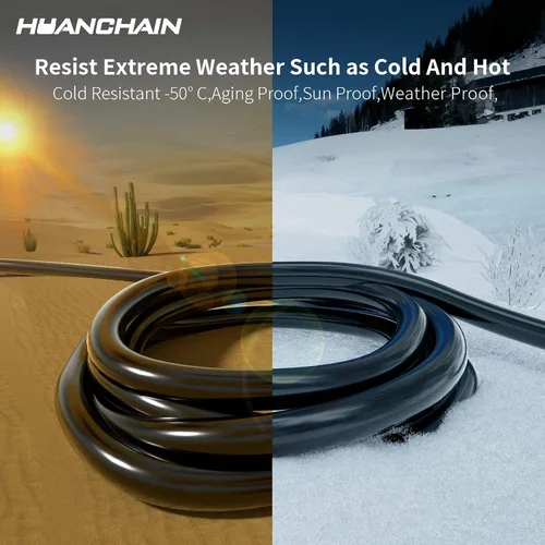 Vista 5 de HUANCHAIN Cable de extensión de 3 pies, calibre 16, negro, para interiores y exteriores, resistente al agua, flexible para clima frío, 3 puntas