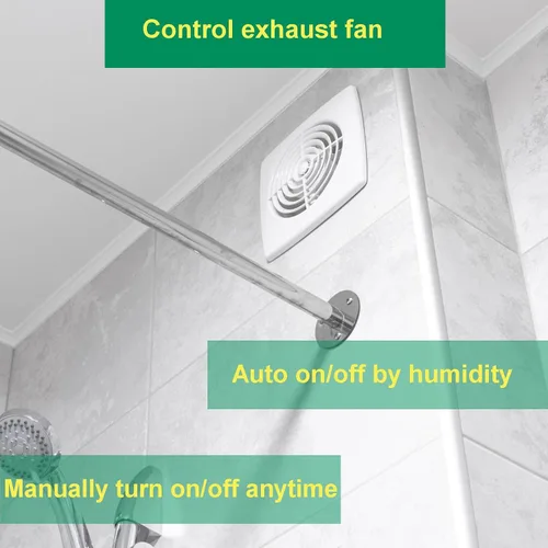 Vista 2 de Interruptor inteligente con sensor de humedad para ventilador de baño de Martin Jerry tasmota con chip WiFi ESP8285 2.4G, control de ventilador
