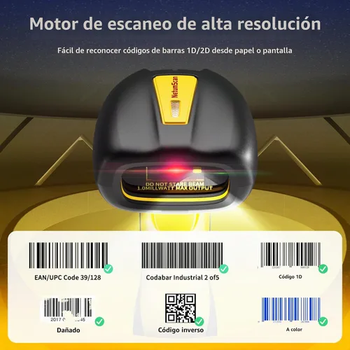 Vista 2 de NetumScan Escáner de código de barras QR Bluetooth industrial, IP67 impermeable y 7M a prueba de caídas, 2600 mAh inalámbrico 1D 2D escáner