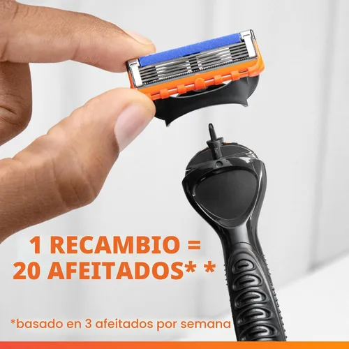 Vista 6 de Gillette Fusion5 Power Razor para hombres, 1 mango de maquinilla de afeitar Gillette Power + 1 repuesto de cuchilla