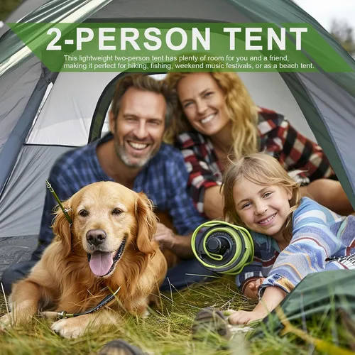 Vista 6 de Tienda de campaña al aire libre para 2 personas, impermeable, doble capa, resistente al viento, se puede utilizar para senderismo al aire libre