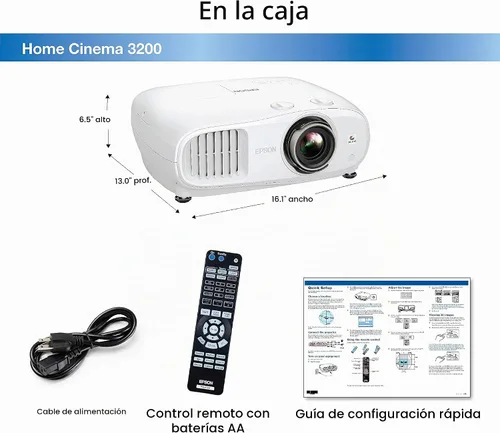 Vista 4 de Epson Proyector de 3 chips 4K PRO-UHD de cine en casa 3200 con HDR