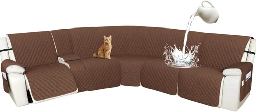 Vista 36 de Arfntevss Fundas de sofá modular reclinable, 100% impermeable, en forma de L, para sillón reclinable en forma de L, funda seccional lavable