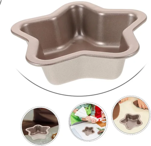 Vista 5 de PRETYZOOM Molde para pasteles con forma de estrella, de Ptfe, de oro, antiadherente, para restaurantes y hoteles en el hogar, para pudín de pasteles