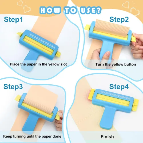 Vista 5 de Crimpadora de papel para manualidades, herramienta para hacer moldeador de ondas, manualidades de bricolaje (azul)