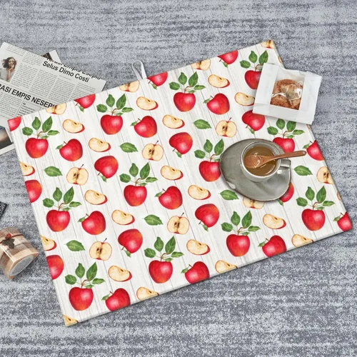 Vista 8 de Apple Orchard - Tapete de secado de platos de grano de madera de 18 x 24 pulgadas para encimera de cocina, almohadilla absorbente de microfibra