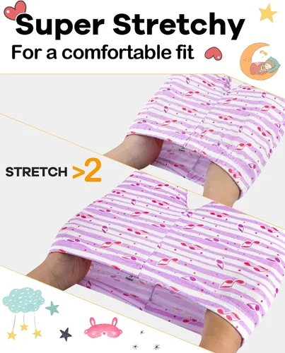 Vista 3 de KOBERO Pijamas de Navidad para niños y niñas de 18 meses-12 años, ropa de dormir 100% algodón