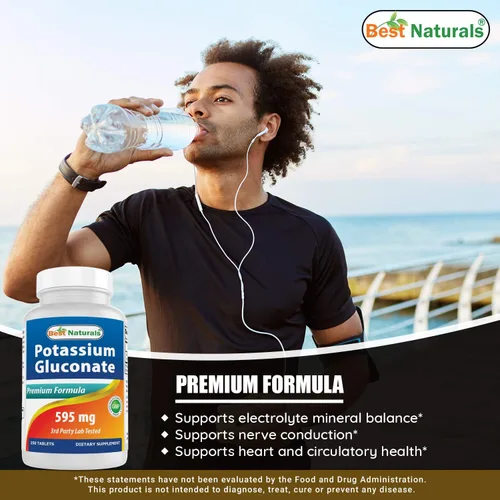 Vista 5 de Best Naturals Calcio y magnesio con vitamina D3 1500mg y gluconato de potasio 595 mg