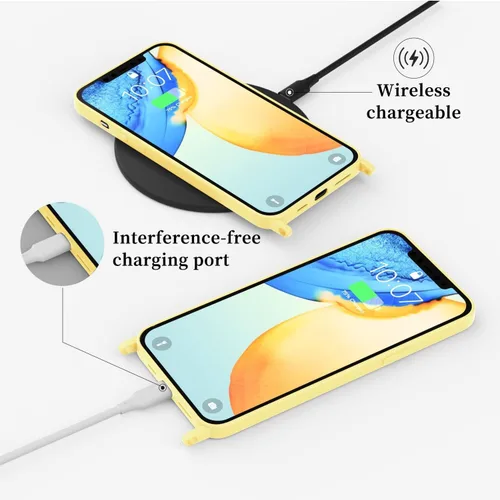 Vista 160 de Funda compatible con iPhone 8 Plus, iPhone 7 Plus/6 Plus/6S Plus con cordón, funda cruzada para iPhone con correa ajustable de silicona para iPhone