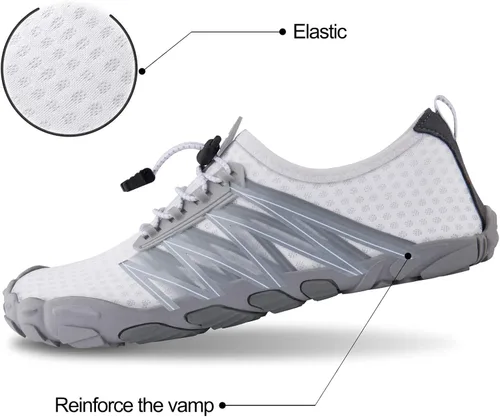 Vista 4 de SEEKWAY - Zapatos de agua unisex para adultos tipo calcetín de secado rápido sensación de pie descalzo para playa natación río piscina lago