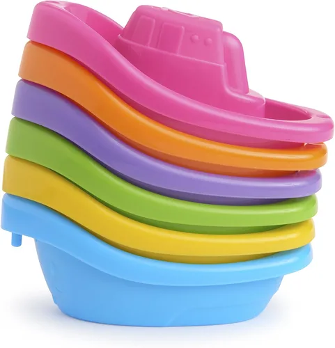 Vista 3 de Munchkin® Little Boat Train - Juguete de baño, divertido para bebés y niños pequeños, juego de 6 piezas