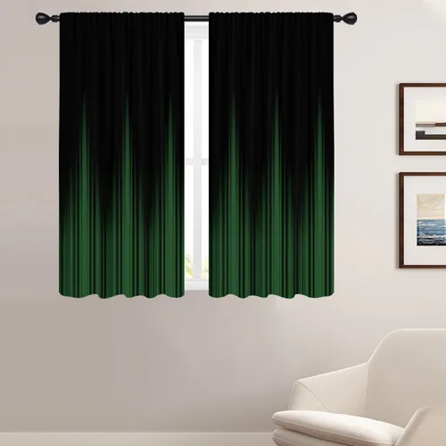 Vista 8 de Coxila Cortinas 100% opacas en negro y beige de 42 x 63 pulgadas, cortinas góticas degradadas con aislamiento térmico para dormitorio