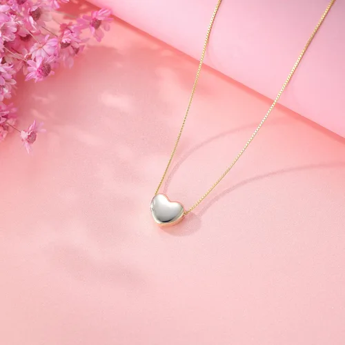 Vista 7 de SLUYNZ Collar con colgante de corazón de plata de ley 925 genuina para mujer, gargantilla simple y dulce corazón