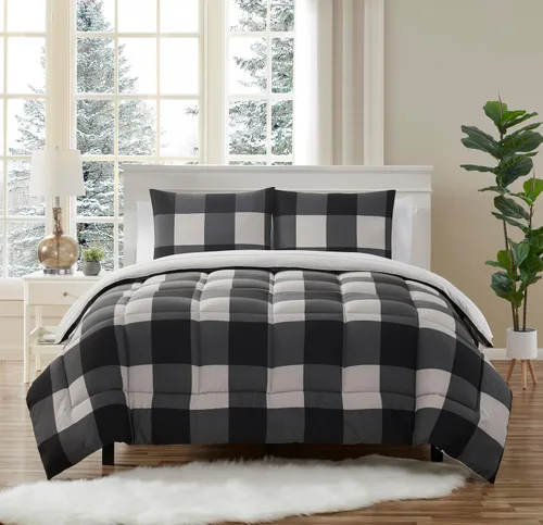 Vista 35 de Sweet Home Collection Juego de edredón de 7 piezas de color sólido para todas las estaciones, manta alternativa de plumón suave y lujosas sábanas
