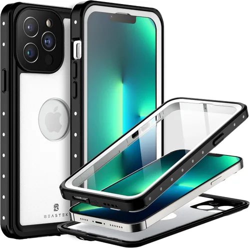 Vista 18 de BEASTEK Funda impermeable para iPhone 13 Mini, serie NRE a prueba de golpes a prueba de polvo bajo el agua IP68 con protector de pantalla integrado