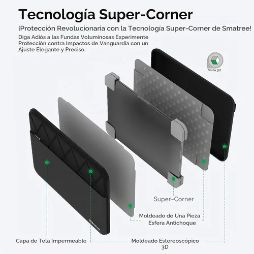 Vista 4 de Smatree Funda para ordenador portátil de 15 pulgadas para Microsoft Surface Negro élite