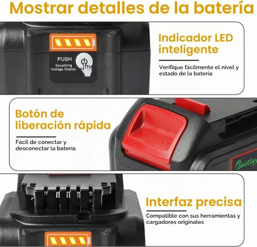 Vista 3 de waitley Batería de repuesto de 20 V 6.0 A compatible con herramientas eléctricas inalámbricas Dewalt DCB200 DCD DCF DCG Series