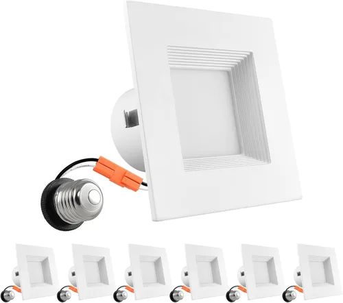 Vista 7 de LUXRITE Luces LED empotrables cuadradas de 4 pulgadas, 750 lúmenes