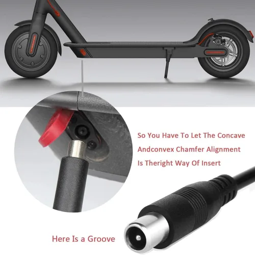 Vista 4 de Cargador de 42V 2A para patinete Segway Ninebot compatible con Aovo pro/Aovopro, Bird, Volpam, Lime, Lime-S, Skip, Spin, Xiaomi M365, Ninebot G30LP