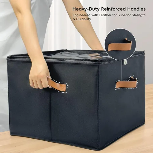 Vista 6 de Caja organizadora de zapatos, paquete de 2, organizador de almacenamiento de zapatos con cubierta transparente, divisores ajustables para 16-32