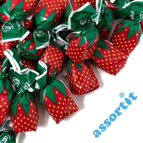 Vista 6 de Bonos de caramelo duro rellenos de fresa, sabor clásico, 48 onzas a granel