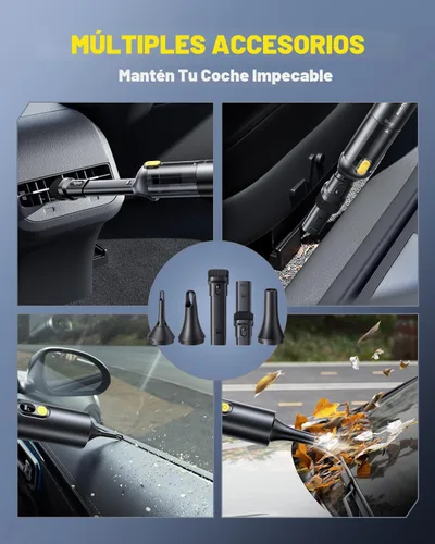 Vista 4 de AUXITO Aspiradora de Coche Portátil Inalámbrica 14000 Pa de Succión, Aspiradora de Mano Sopla y Aspira 2 en 1, Aspiradora Pequeña de Mano