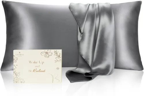 Vista 27 de Yanibest Funda de almohada de satén, fundas de almohada de seda para cabello y piel con cremallera, juego de 2 fundas de almohada estándar para 20 x