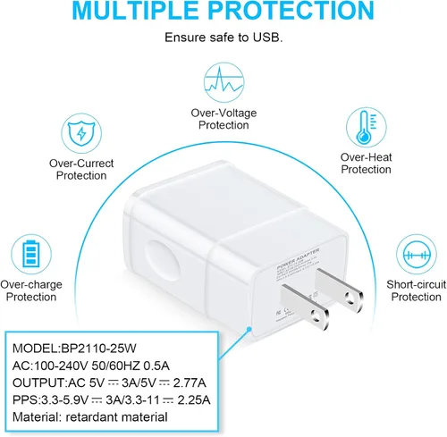 Vista 9 de Cargador súper rápido de 25 W, cargador de teléfono Android C de 10 pies de largo, cable USB tipo C, carga rápida para Samsung Galaxy A17 A16 5G A15