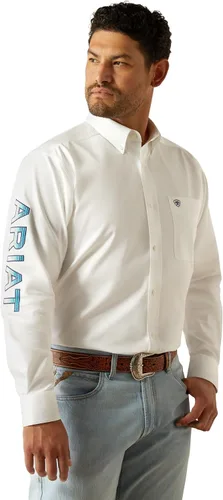 Vista 78 de Ariat Camisa de sarga con logotipo del equipo para hombre