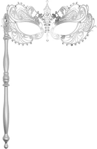 Vista 22 de Thmyo Máscara veneciana de fiesta de Mardi Gras de Halloween con palo de sujeción, máscara de mano con plumas de metal y diamantes de imitación