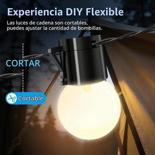 Vista 3 de 12 bombillas LED – Cadena de iluminación G40 funciona con pilas para números de letras de marquesina – interiores y exteriores para fiestas
