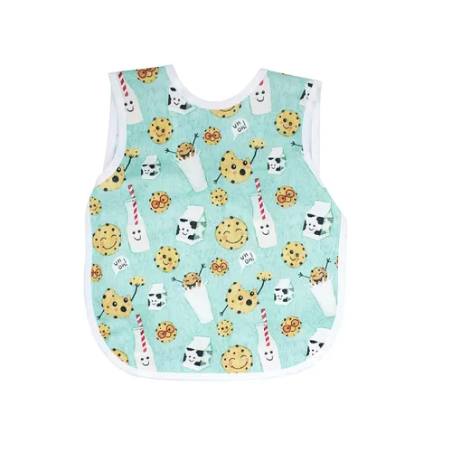 Vista 2 de BapronBaby Galletas y leche Bapron – Babero más seguro sin lazo para el cuello para bebés y niños pequeños – Suave impermeable resistente a
